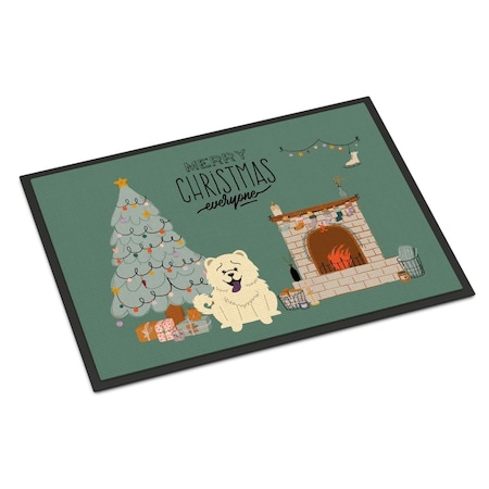Carolines Treasures 18 x 27 in. White Chow Chow Christmas Everyone Indoor or Outdoor Mat CK7703MAT